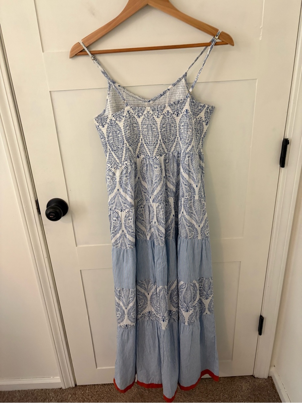 THML Tiered Smocked Cotton Midi Dress. Size Medium. - Picture 7 of 15